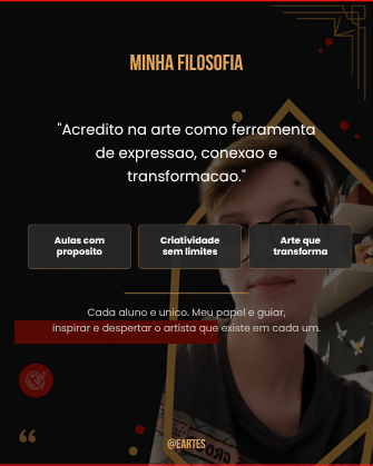 Post com a filosofia de ensino da EARTES